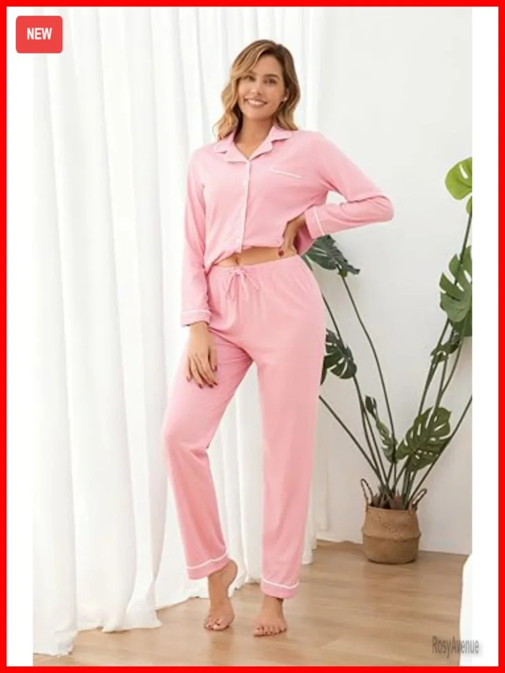 100% Cotton Pajama Sets for Women 2 Piece Long Sleeve Button Down Pjs Soft
